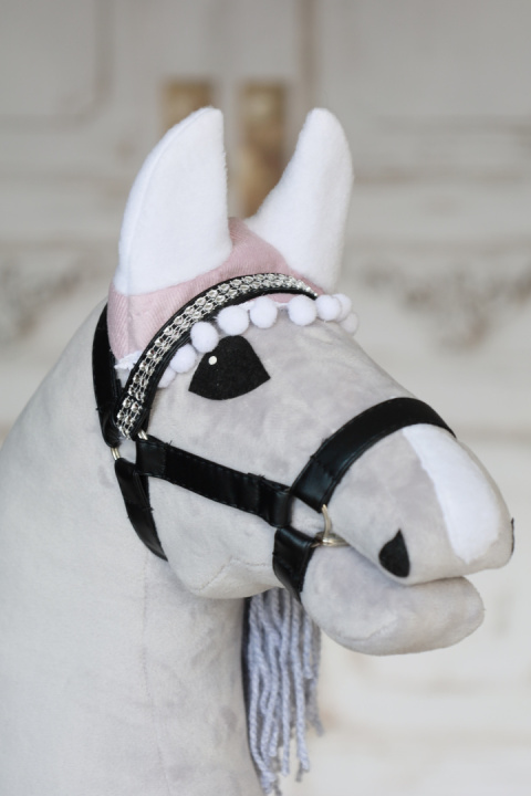 Nauszniki pudrowy róż dla hobby horse - 3 Nauszniki pudrowy róż dla hobby horse - 3